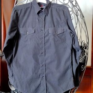 Airwalk Men's Small Fitted Long Sleeve Button Down Shirt 2 Upper Pockets G Cond.